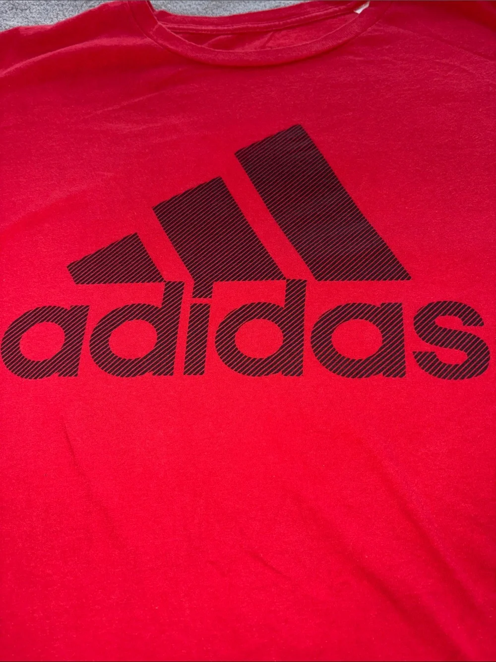 adidas Red Short Sleeve Tee with Black Logo